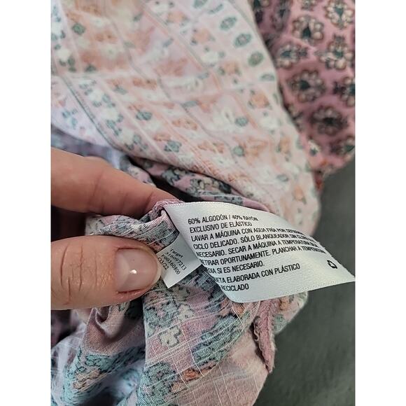 Boho Tiered Maxi Dress XL – Pink Peasant Cottagecore Flowing Dress - Picture 8 of 8